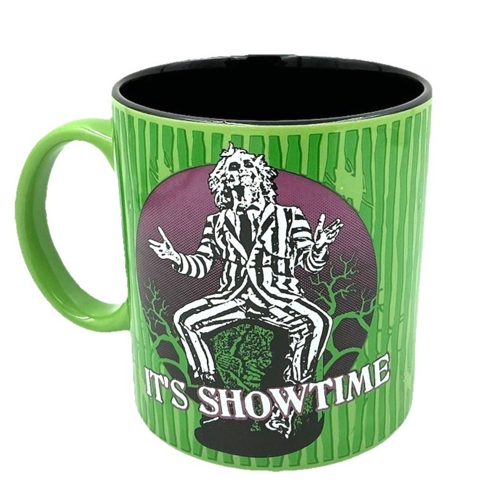 Beetlejuice Coffee Mug It's Showtime Large 20 oz Green Ceramic Halloween Cup